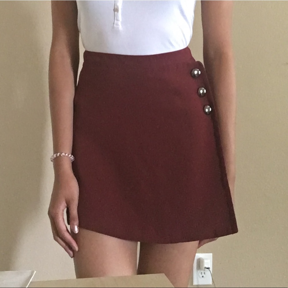 Red-Orange Fitted Miniskirt
